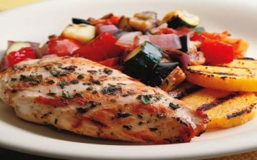 الأرز الباسمتي مع الدجاج المشوي بالزعتر والليمون